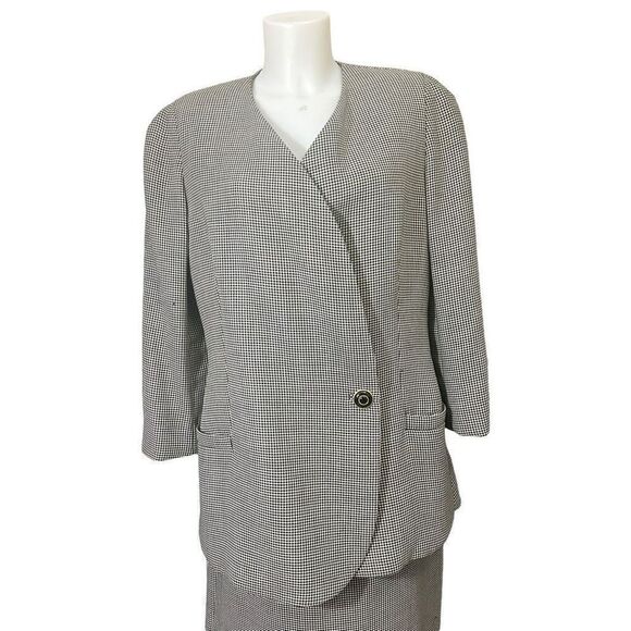 GIANNI VERSACE Couture Made In Italy 2 Pc Blazer & Skirt Set Wool Silk Vintage - Picture 2 of 16